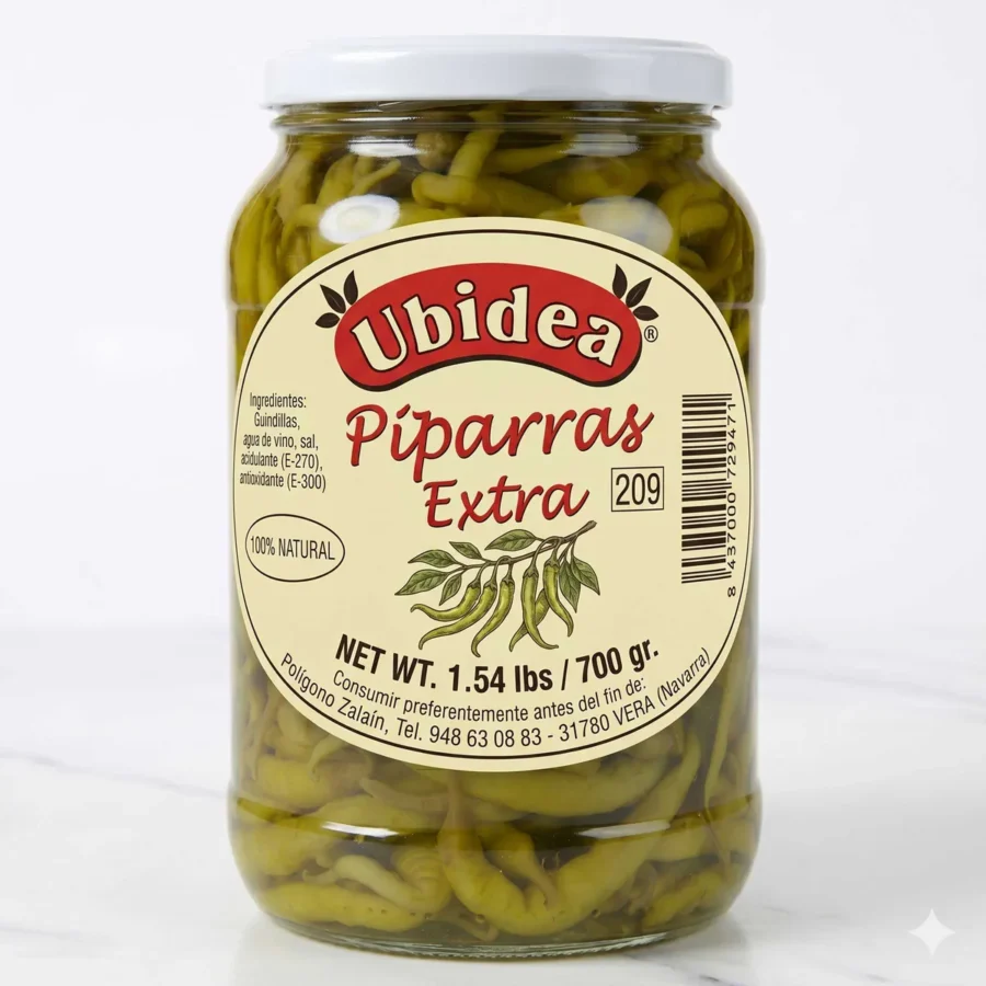 UB GUI0700 1 Guindilla Peppers in Brine – Sr. Blas – Case (6 x 1.54 lb)